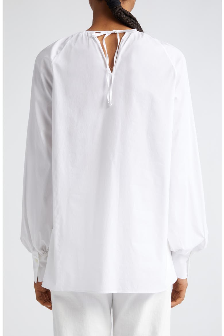 Gathered Neck Top, Alternate, color, WHITE