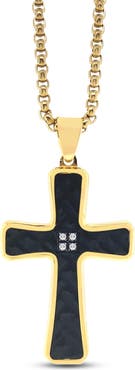 Anna Zuckerman Argyle Cross Necklace in Noir
