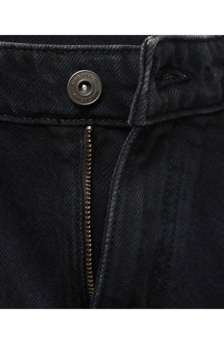 MANGO Crop Tapered Jeans, Alternate, color, Black Denim