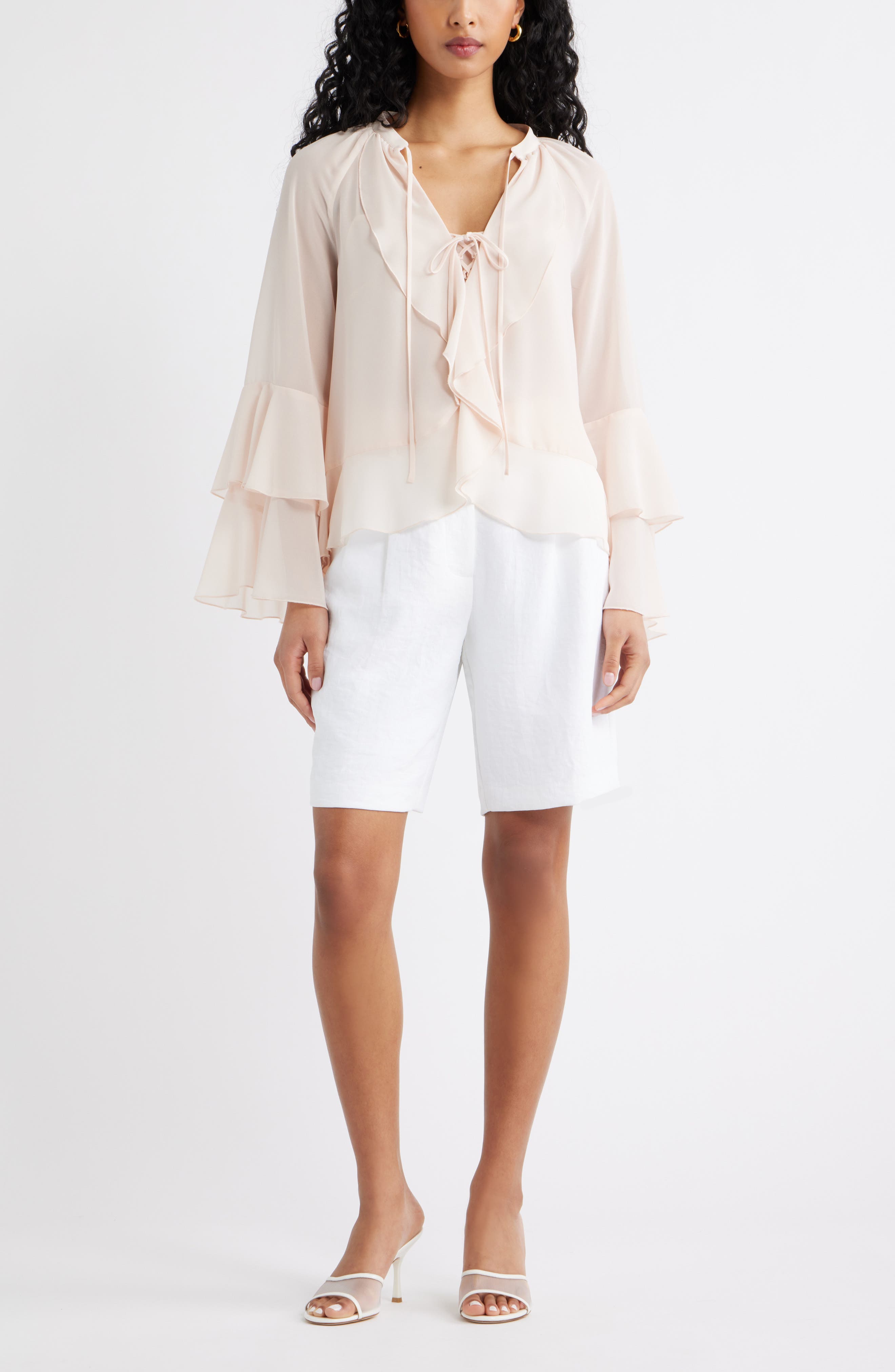 Chiffon Ruffle Trim Top - image 4