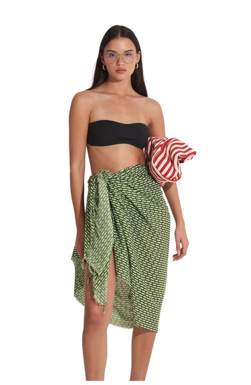 Gottex Beach Life Tetris Swim Cover Up Sarong In Multi/grn