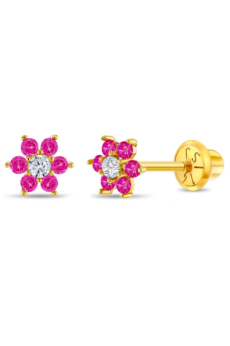14k Flower Cluster Earrings, Main, color, Hot Pink