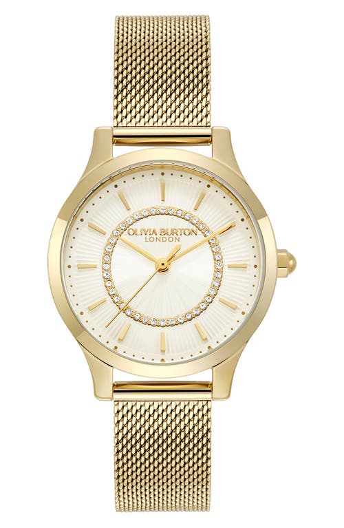 Olivia Burton Women's Wonder Lust Gold-tone Stainless Steel Mesh Bracelet Watch 30mm In Gold
