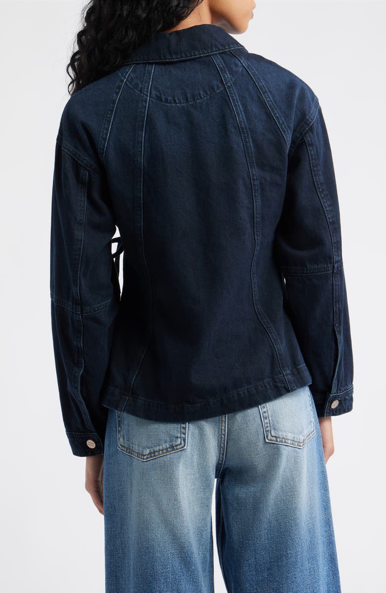 Damson Madder Finella Asymmetric Denim Shirt Jacket, Alternate, color, Blue