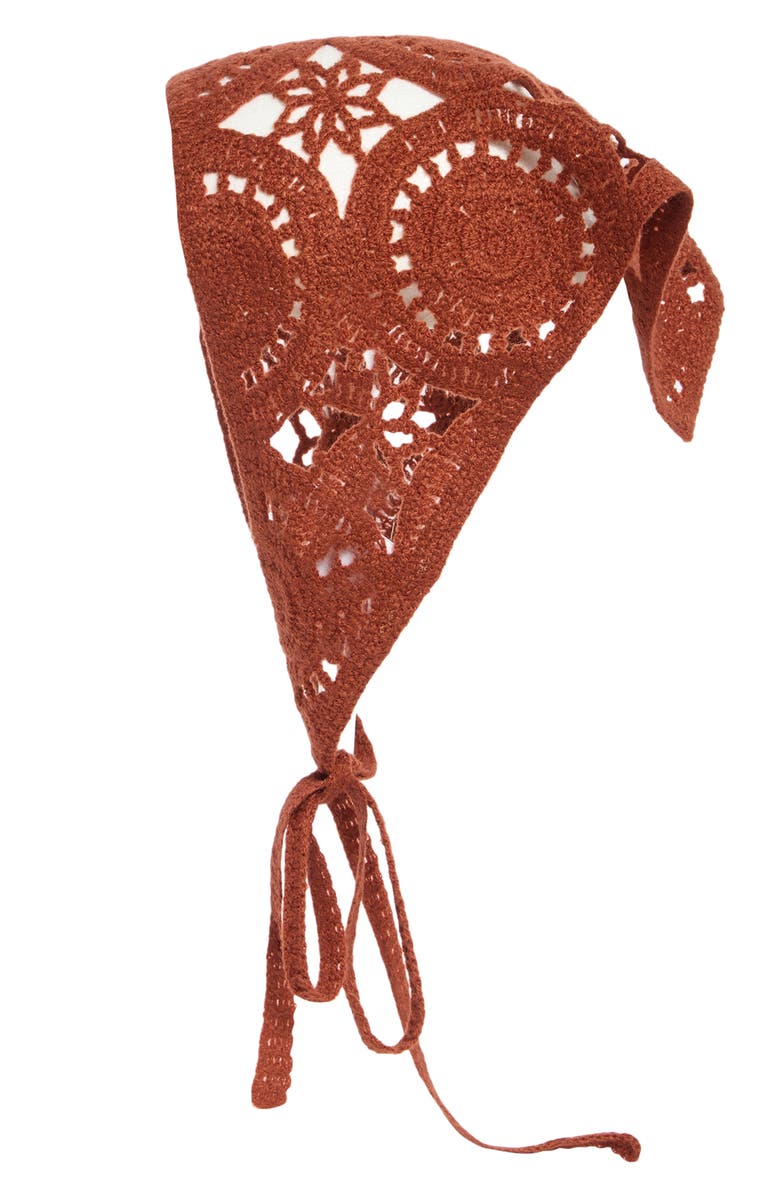 Treasure & Bond Crochet Trim Bandana, Main, color, Rust