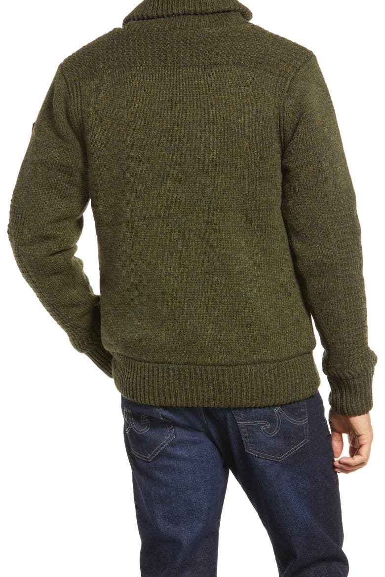 Lined Wool Blend Zip Sweater Jacket, Alternate, color, MOSS