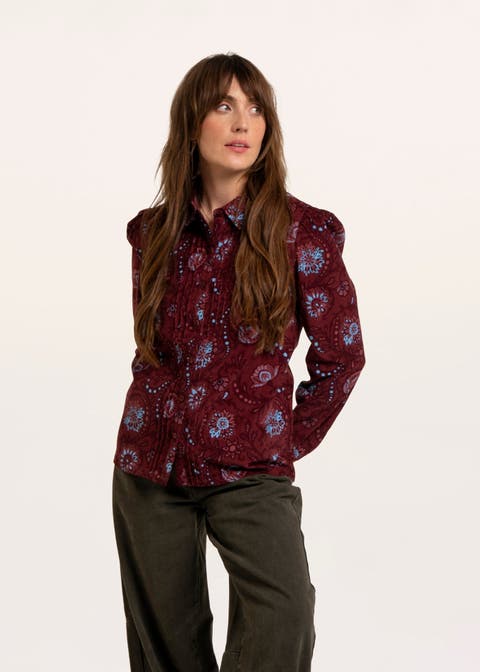 Rania Cord Paisley Print Shirt
