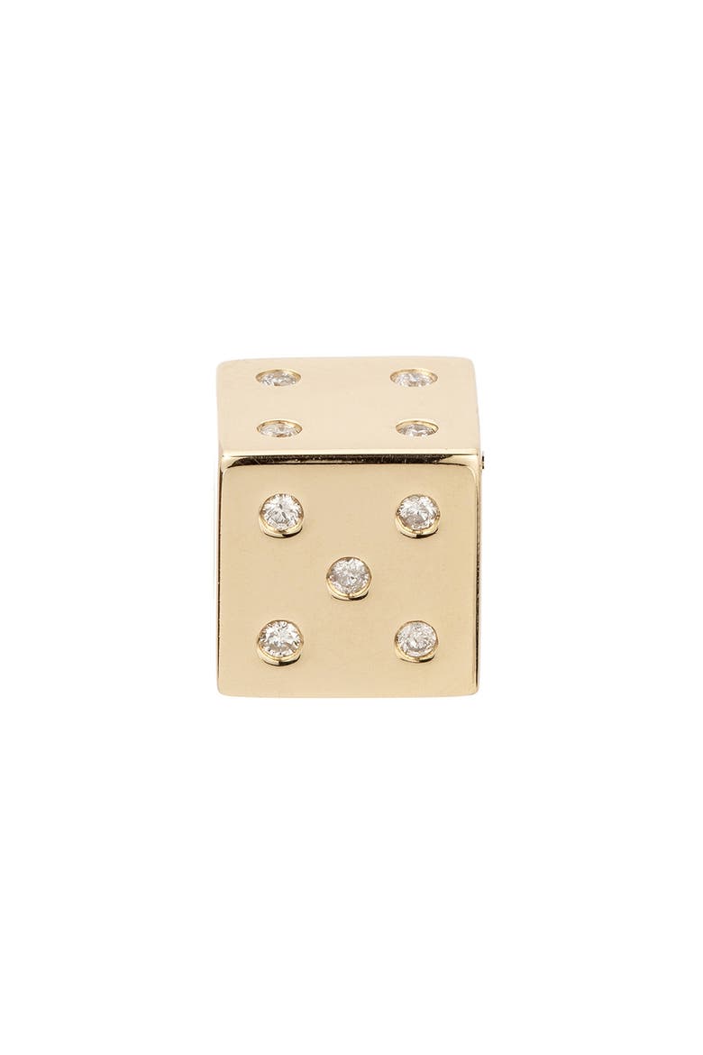Diamond Dice Pendant, Alternate, color, 14K YELLOW GOLD