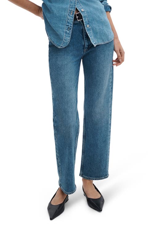Harlow Mid Rise Ankle Straight Leg Jeans (Accord)