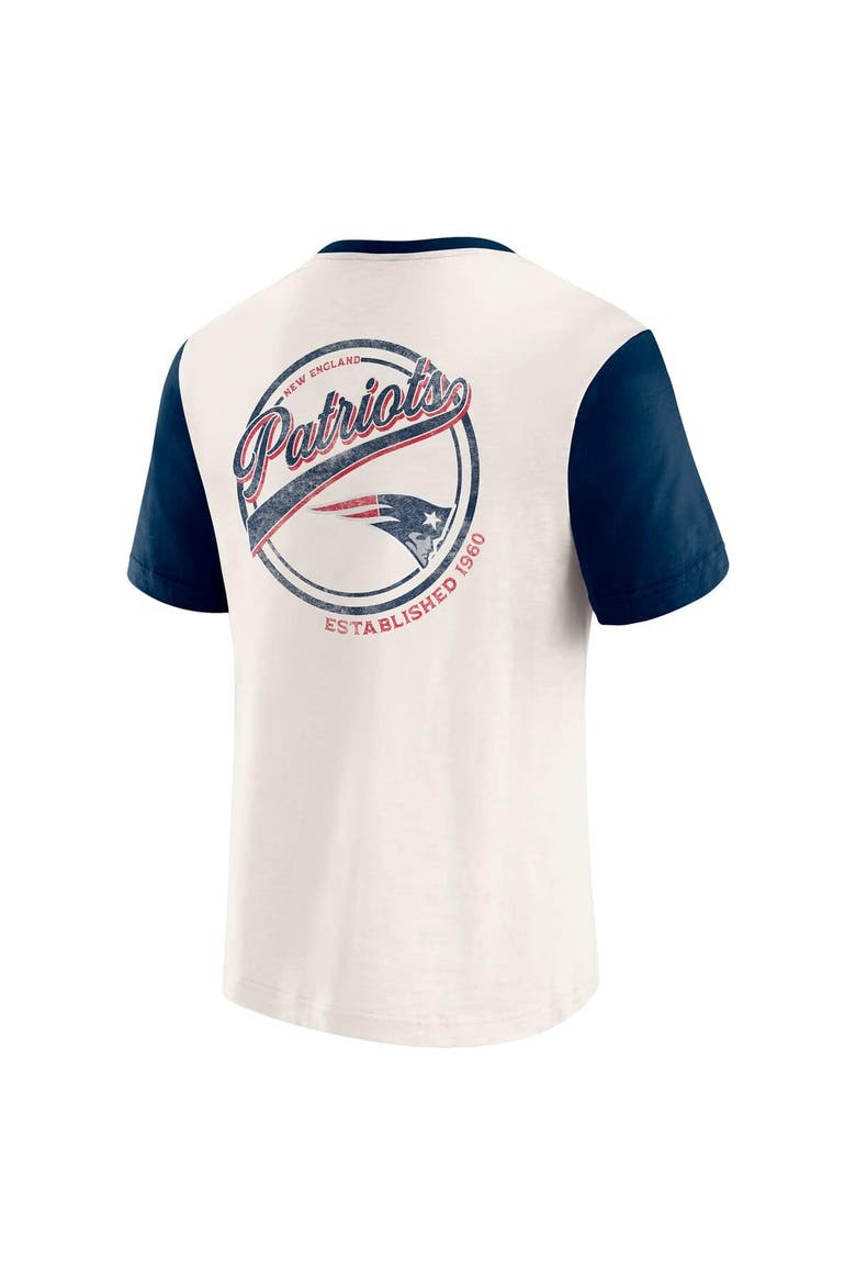 Men's Darius Rucker Collection by Fanatics Cream New England Patriots Henley Colorblock Slub Pocket T-Shirt, Alternate, color, Cream