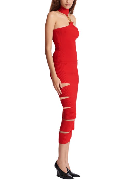 Sleeveless knit top with embellished detail