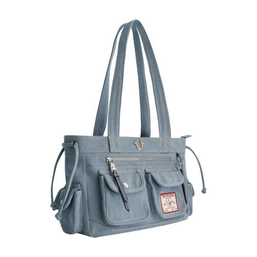 True Religion Multi-pocket Denim Tote In Blue