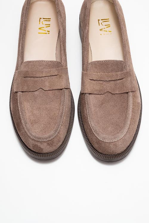 Forever & Always Shoes Bree Platform Penny Leather Loafer In Brown