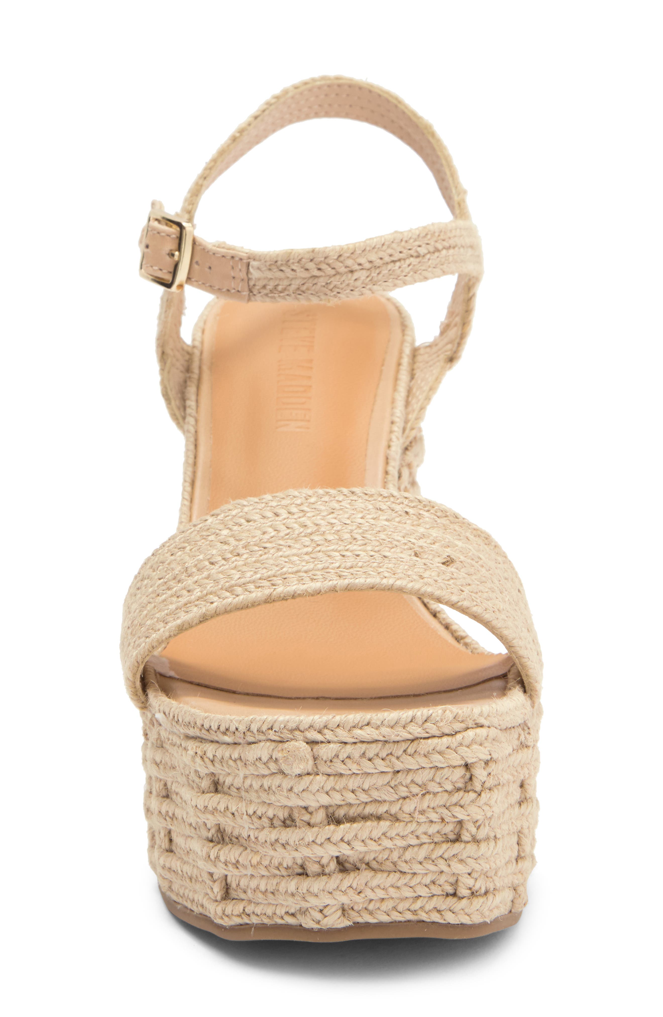 Steve Madden Pinky Espadrille Platform Wedge Sandal, Alternate, color, Natural