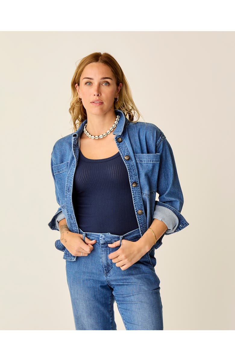 Carve Designs Flora Denim Shacket, Main, color, Magnolia