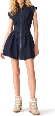 Steve Madden Dyanne Pleated Denim Minidress