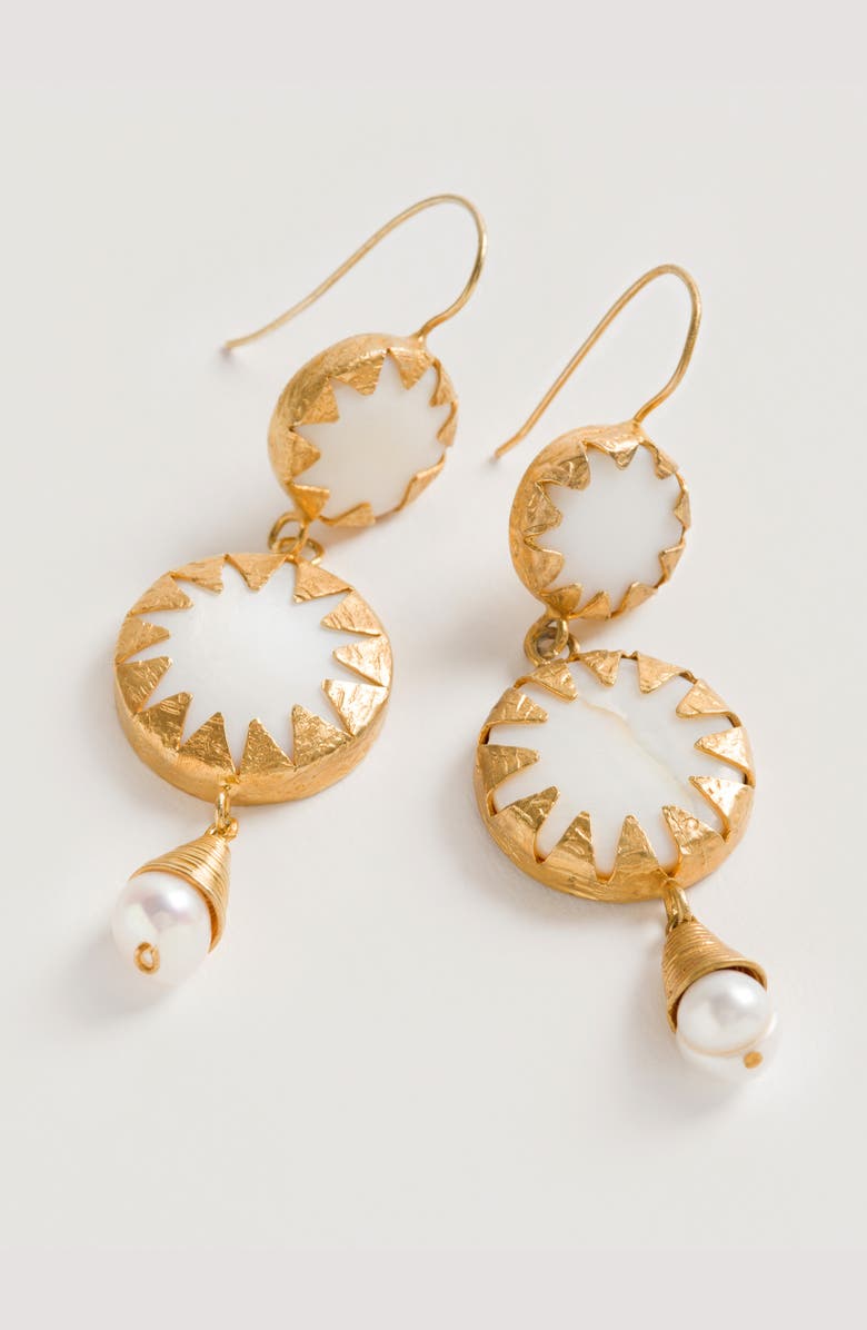 Freya Rose Warrioress Medallion Earrings, Alternate, color, Gold