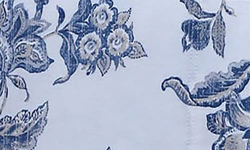 Azores Home Ayana Floral Cotton Flannel Sheet Set In Blue