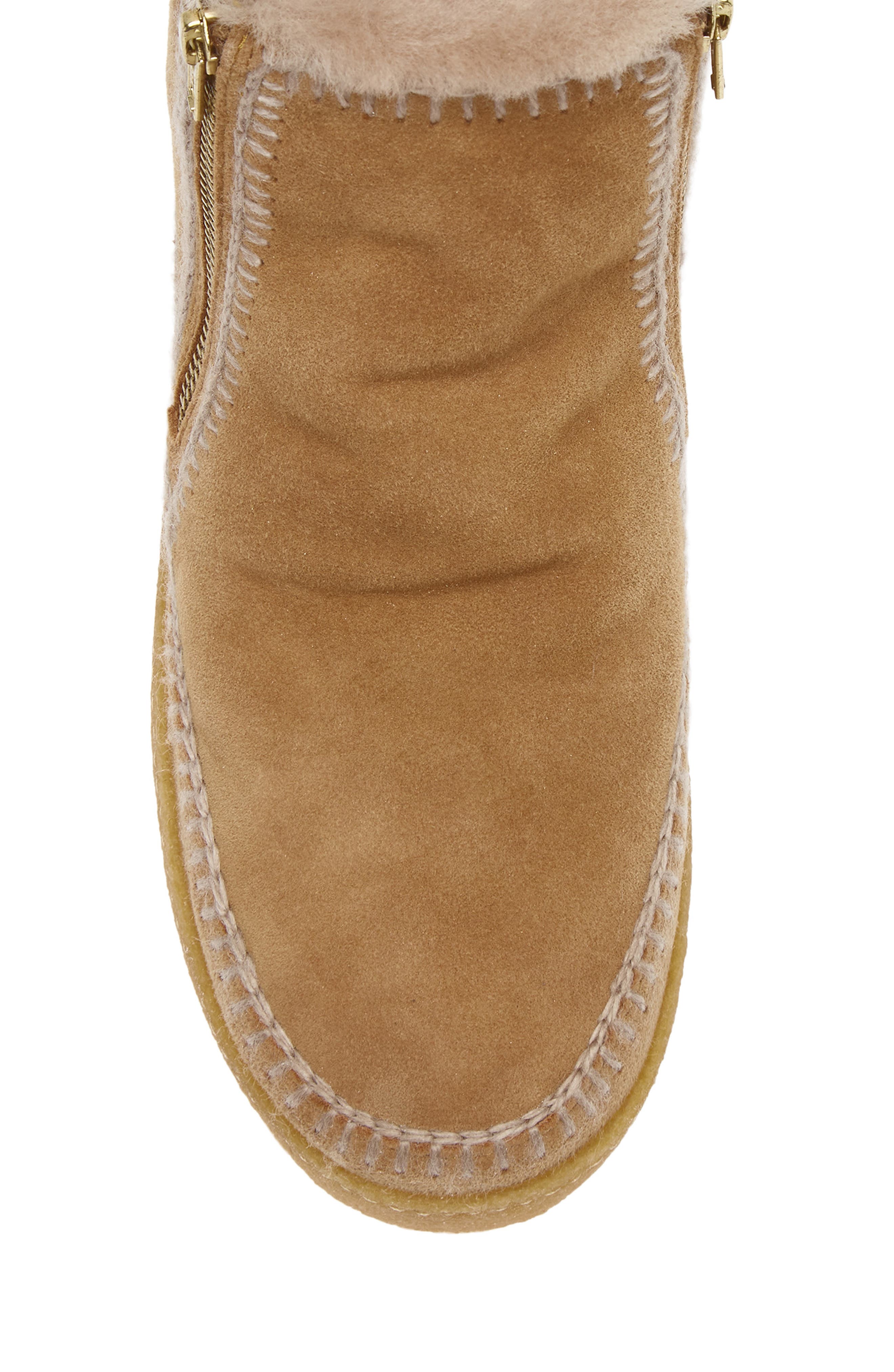 Setsu Genuine Shearling Lined Ankle Boot, Alternate, color, SAFFRON SUEDE / WHEAT