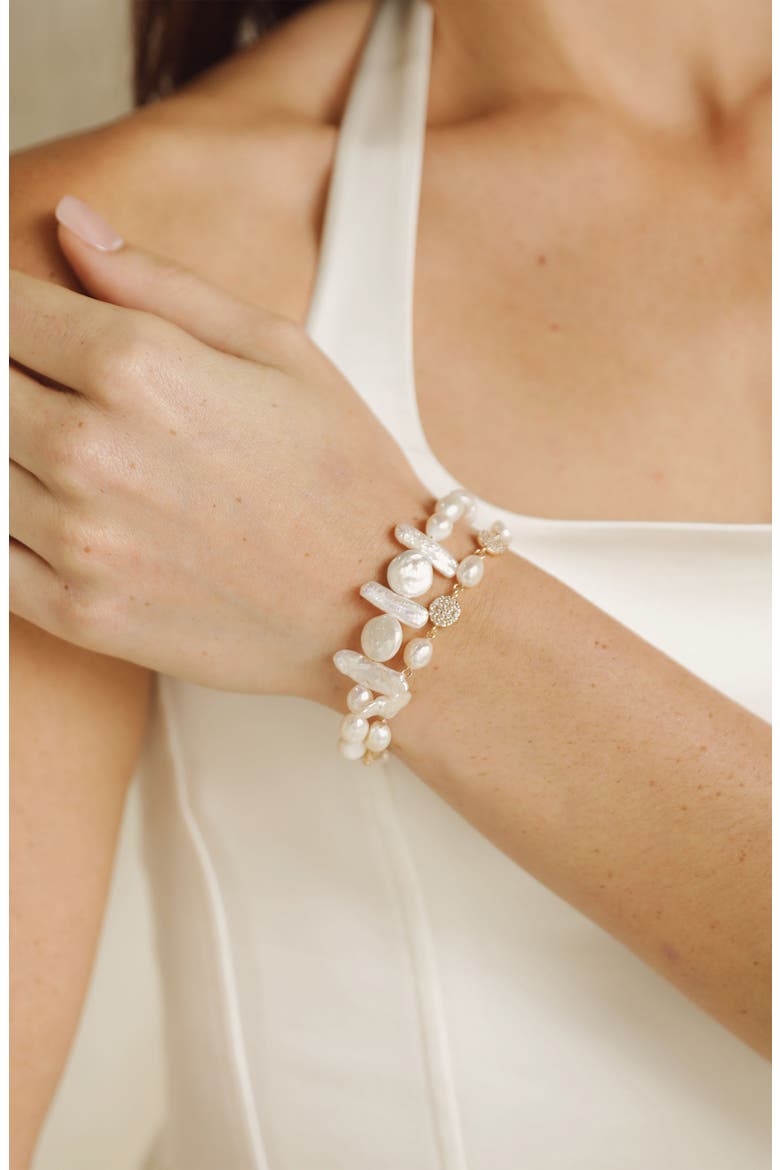 Freshwater Favorites Set of 2 Pearl Bracelets, Alternate, color, GOLD