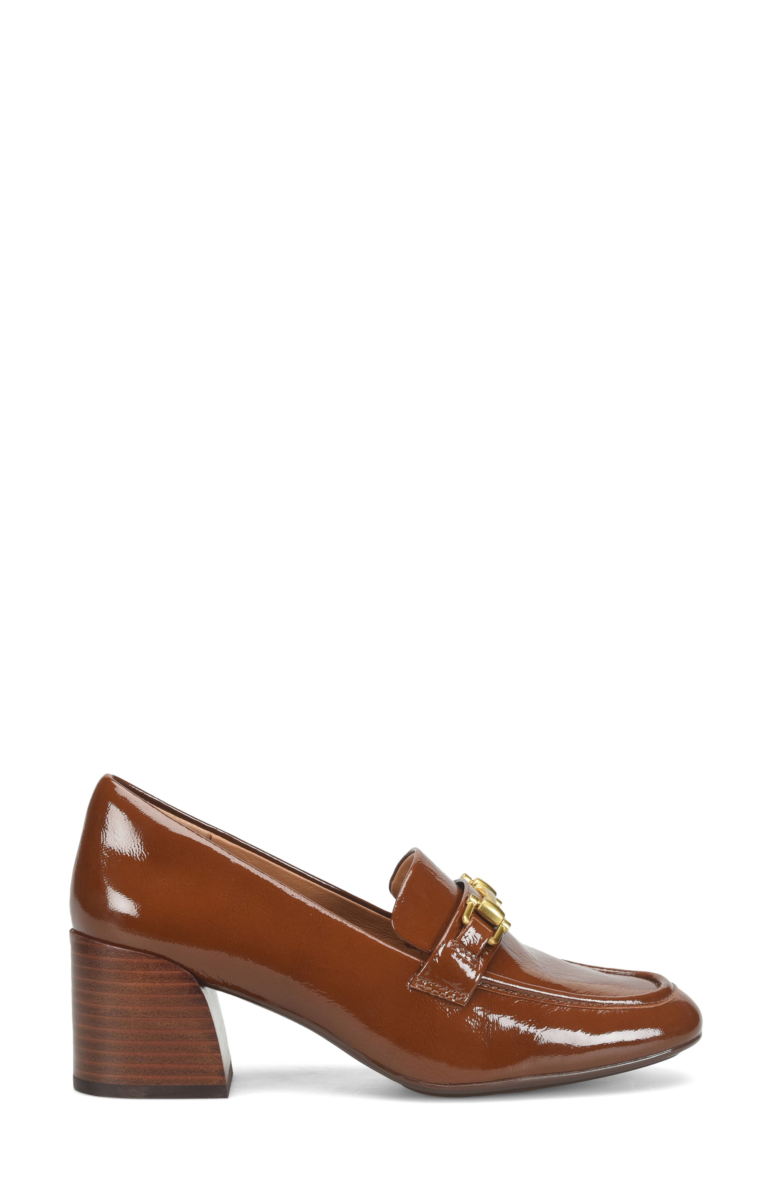 Casandra Bit Loafer Pump, Alternate, color, TOFFEE PATENT