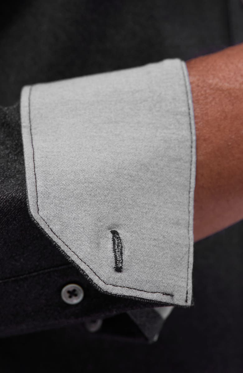 Bugatchi Jimmy OoohCotton<sup>®</sup> Solid Button-Up Shirt, Alternate, color, Black