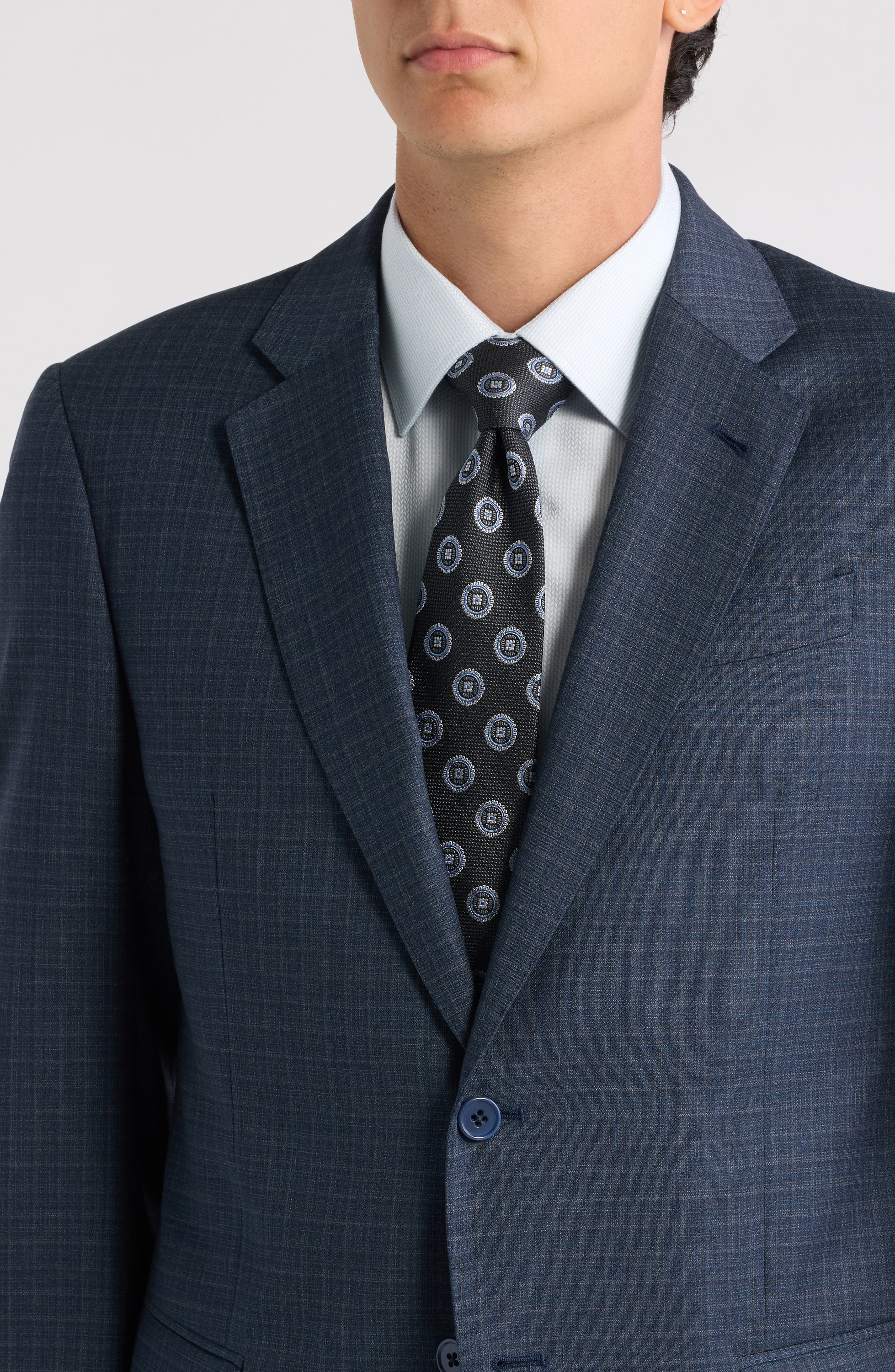 Emporio Armani Navy Check Virgin Wool Suit (Men) | Nordstrom