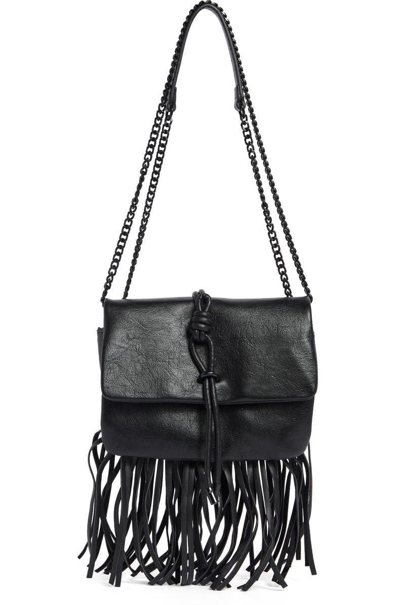 Steve Madden Zarina Fringe Crossbody Bag, Main, color, Black