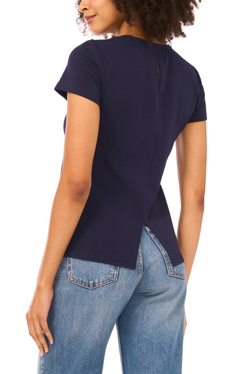 Vince Camuto Keyhole Back T-Shirt, Alternate, color, Classic Navy