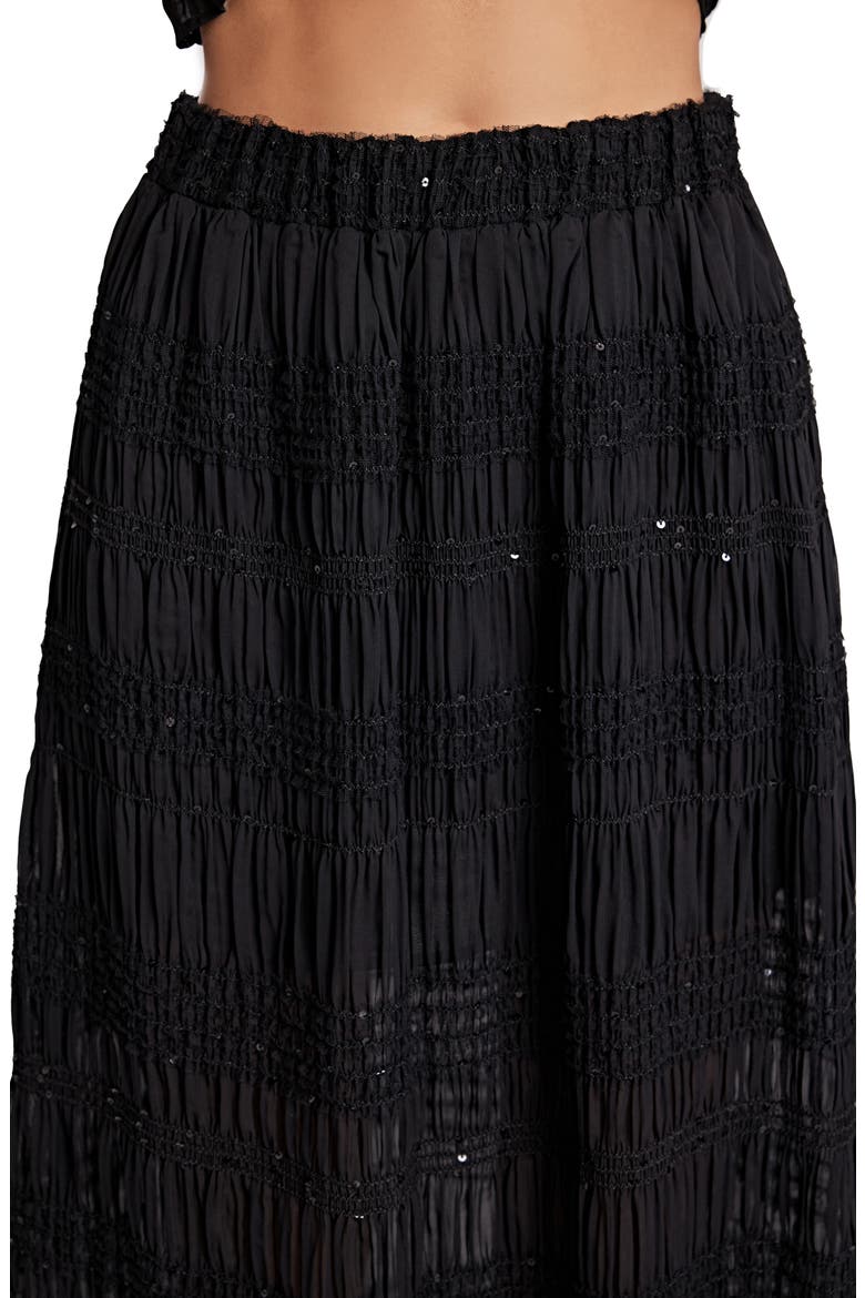Sequin Embellished Chiffon Maxi Skirt, Alternate, color, BLACK