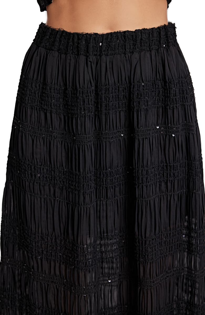 Endless Rose Sequin Embellished Chiffon Maxi Skirt, Alternate, color, Black