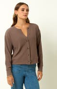Single Stitch Ribbed V-Neck Cardigan