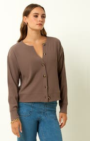 Single Stitch Ribbed V-Neck Cardigan