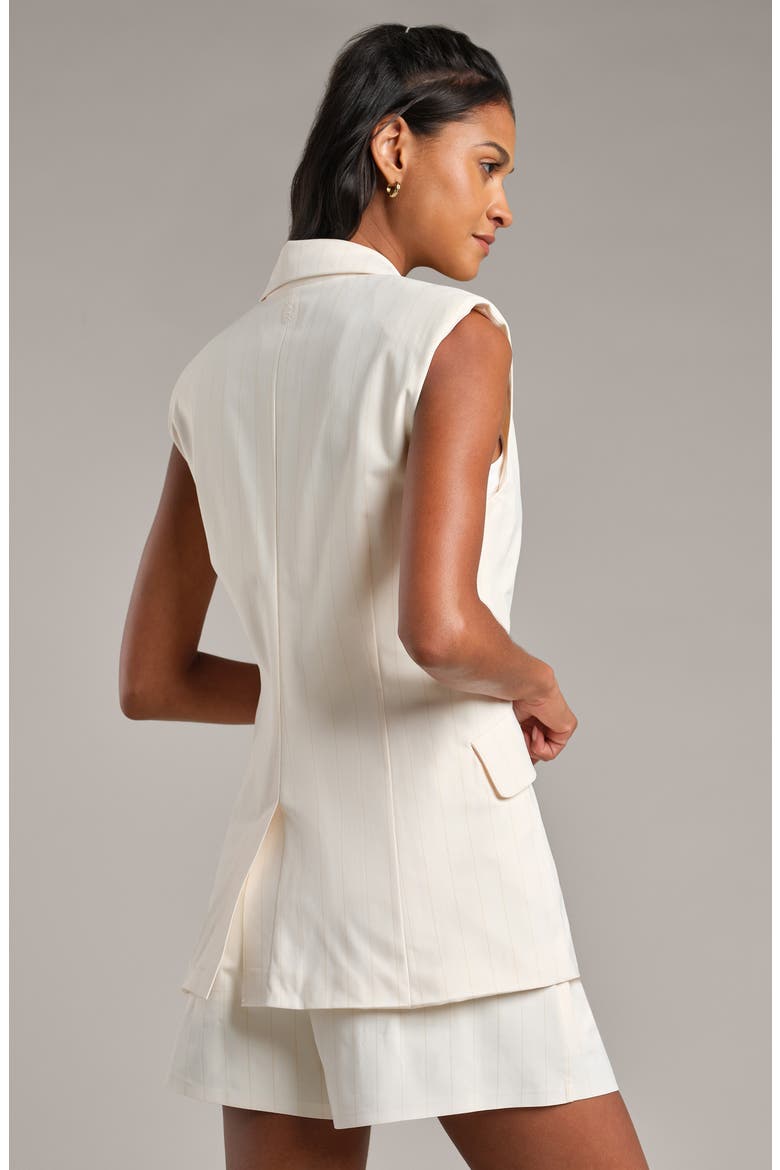Commuter Sleeveless Blazer, Alternate, color, IVORY PINSTRIPE