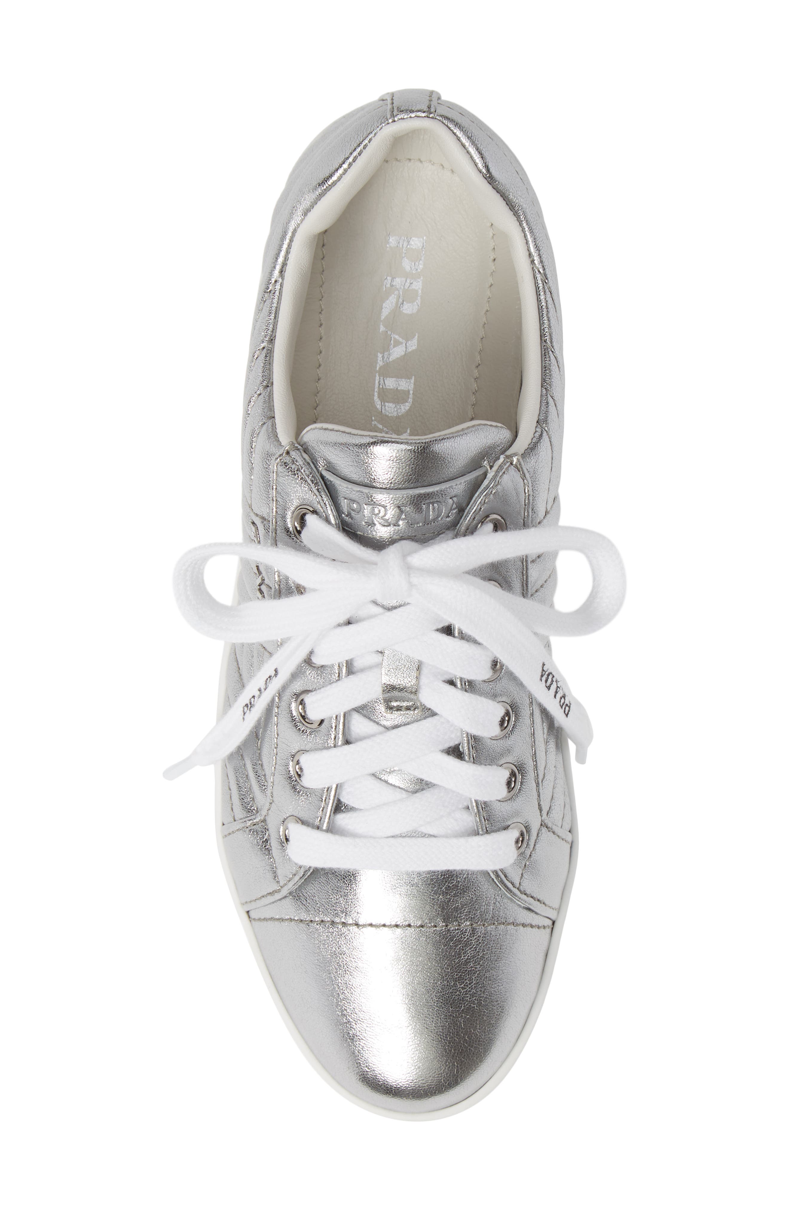 Prada Quilted Leather Sneaker, Alternate, color, 