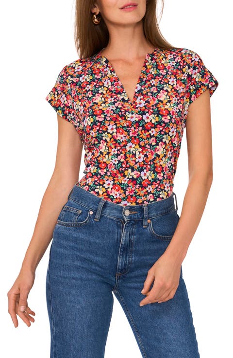 Floral Short Sleeve Button-Up Shirt