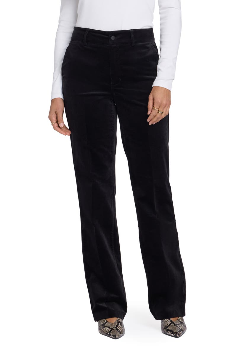 Straight Leg Velveteen Trouser Pants, Main, color, BLACK