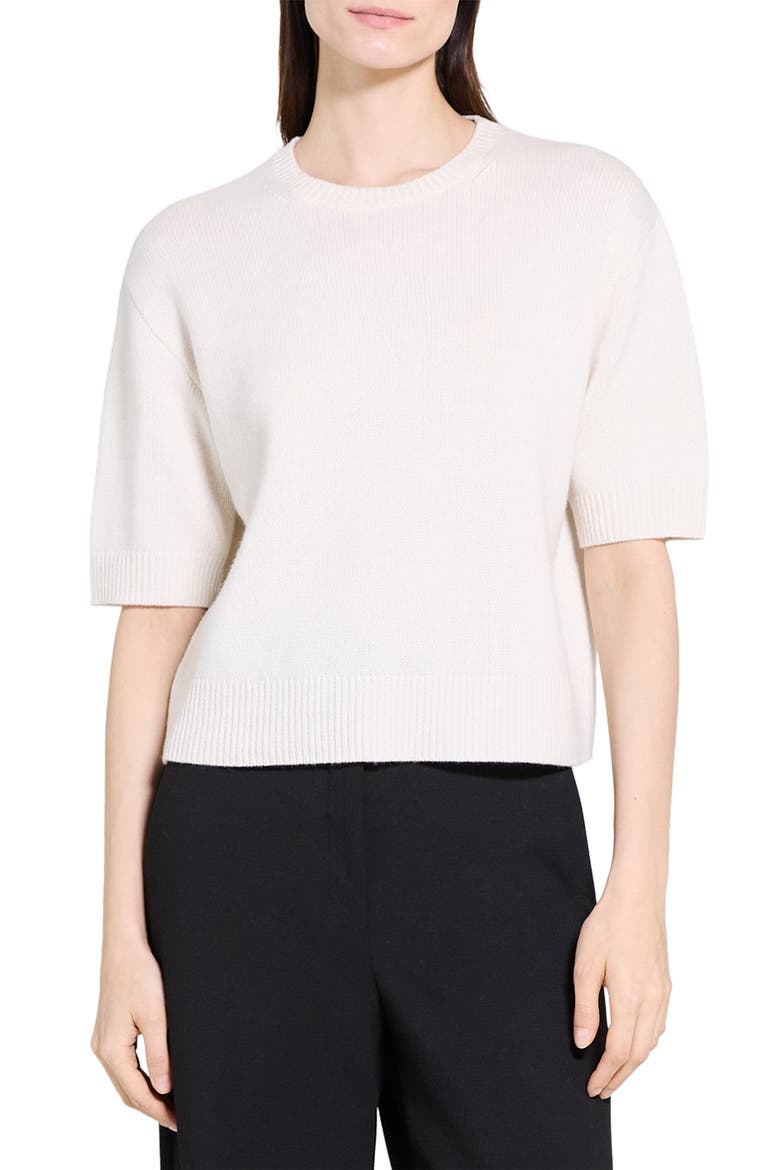 Short Sleeve Cashmere Sweater, Main, color, IVORY