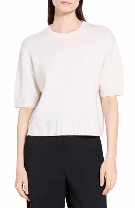 Theory Short Sleeve Cashmere Sweater