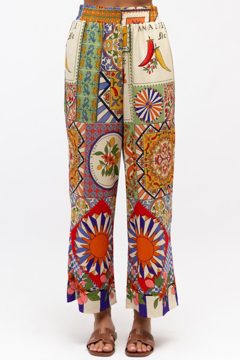 Amalfi Mosaic Pants, Alternate, color, Blue