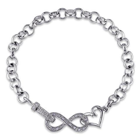 Diamond Link Infinity Heart Bracelet