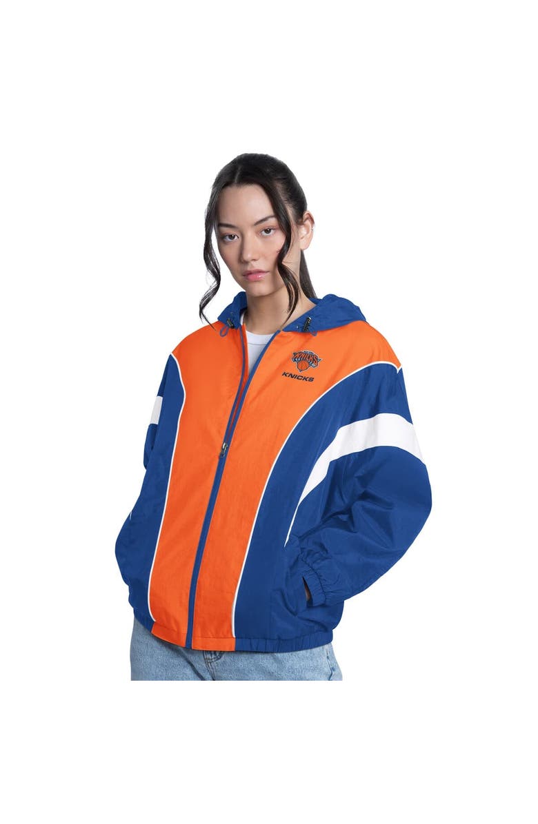 G-III 4HER BY CARL BANKS Women's G-III 4Her by Carl Banks  Royal/Orange New York Knicks Quarterback Lightweight Oversized Full-Zip Jacket, Main, color, Royal