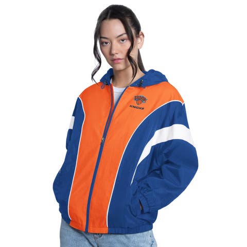 Women's G-III 4Her by Carl Banks  Royal/Orange New York Knicks Quarterback Lightweight Oversized Full-Zip Jacket