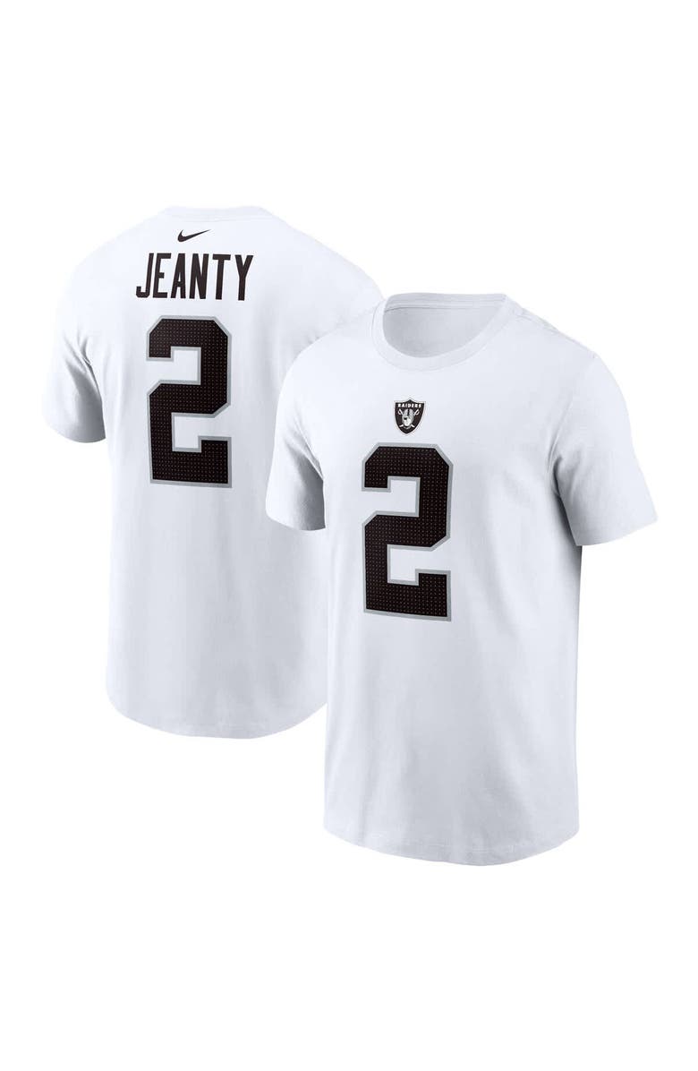 Nike Men's Nike Ashton Jeanty White Las Vegas Raiders 2025 NFL Draft First Round Pick Player Name & Number T-Shirt, Alternate, color, White