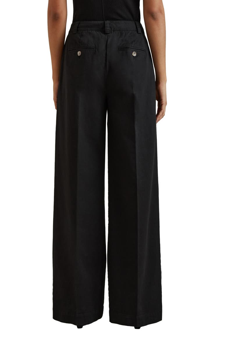 Astrid Front Pleat High Rise Wide Leg Pants, Alternate, color, WASHED BLACK