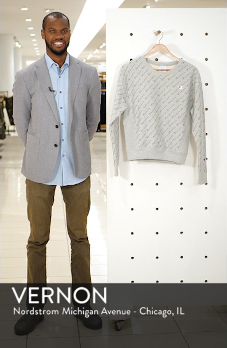 All Over Logo Reverse Weave Sweatshirt, sales video thumbnail