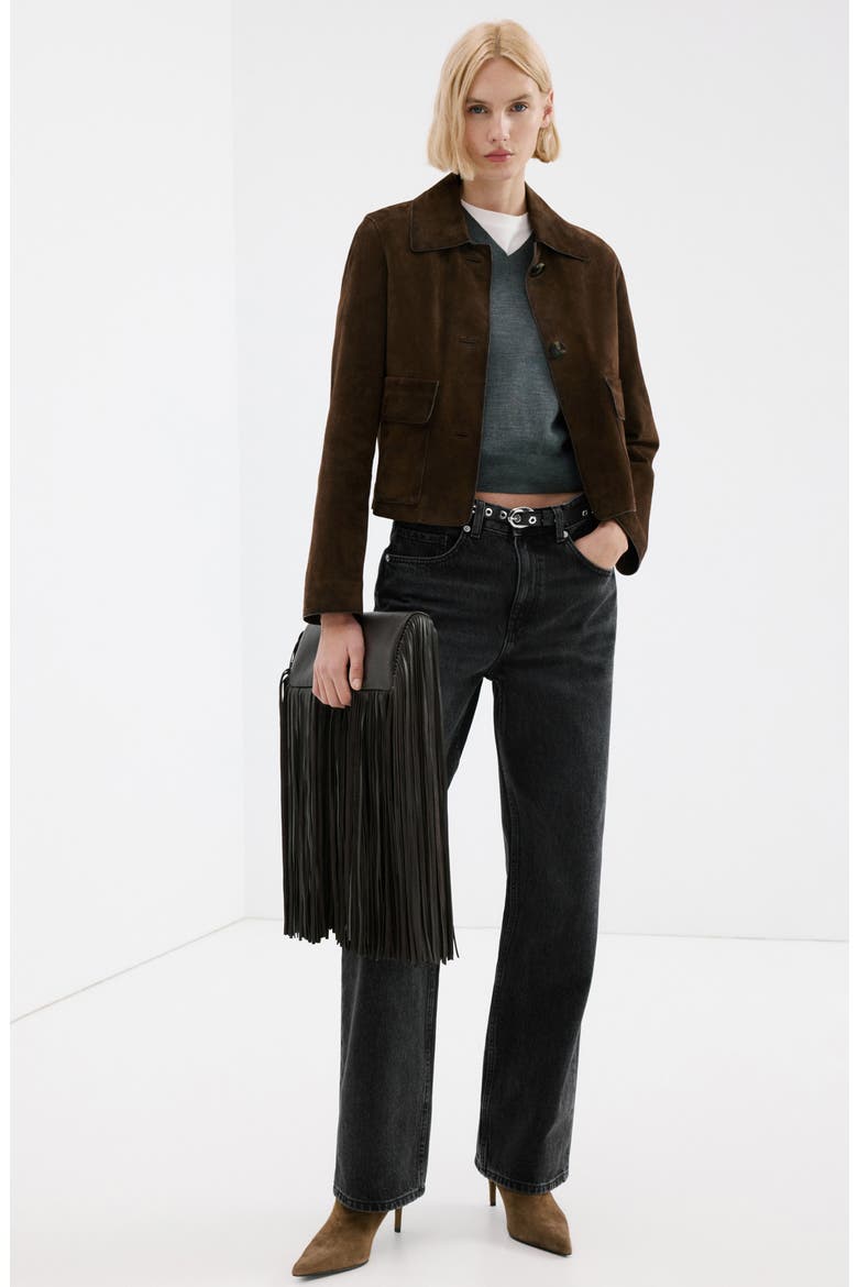 River Straight Leg Jeans, Alternate, color, BLACK DENIM