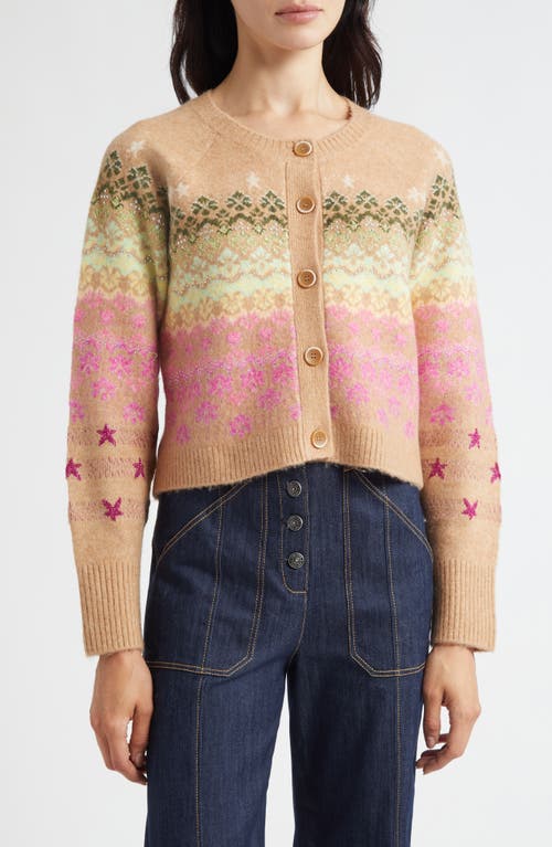 Cinq À Sept Millie Fair Isle Stud Cardigan In Multi