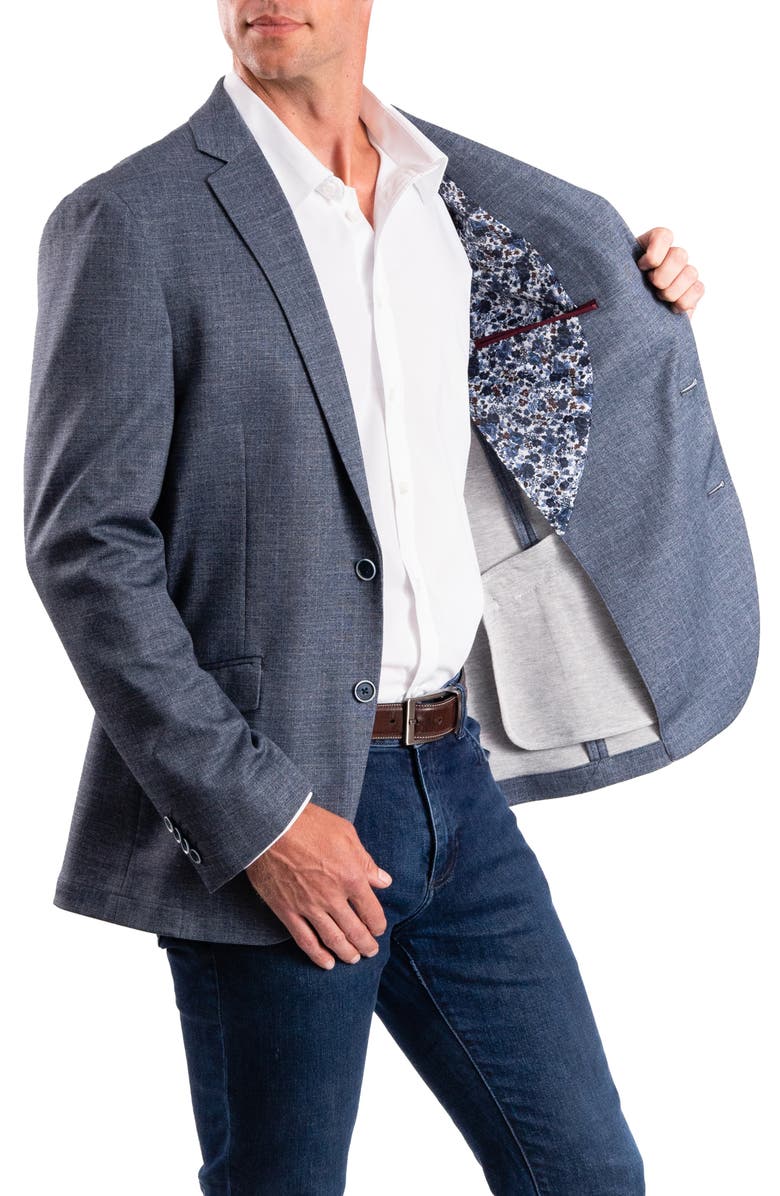 SAVILE ROW CO Tonal Knit Sport Coat, Alternate, color, Navy