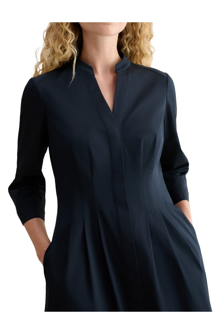 Emmaline 3/4 Sleeve V-Neck Midi Dress, Alternate, color, Navy